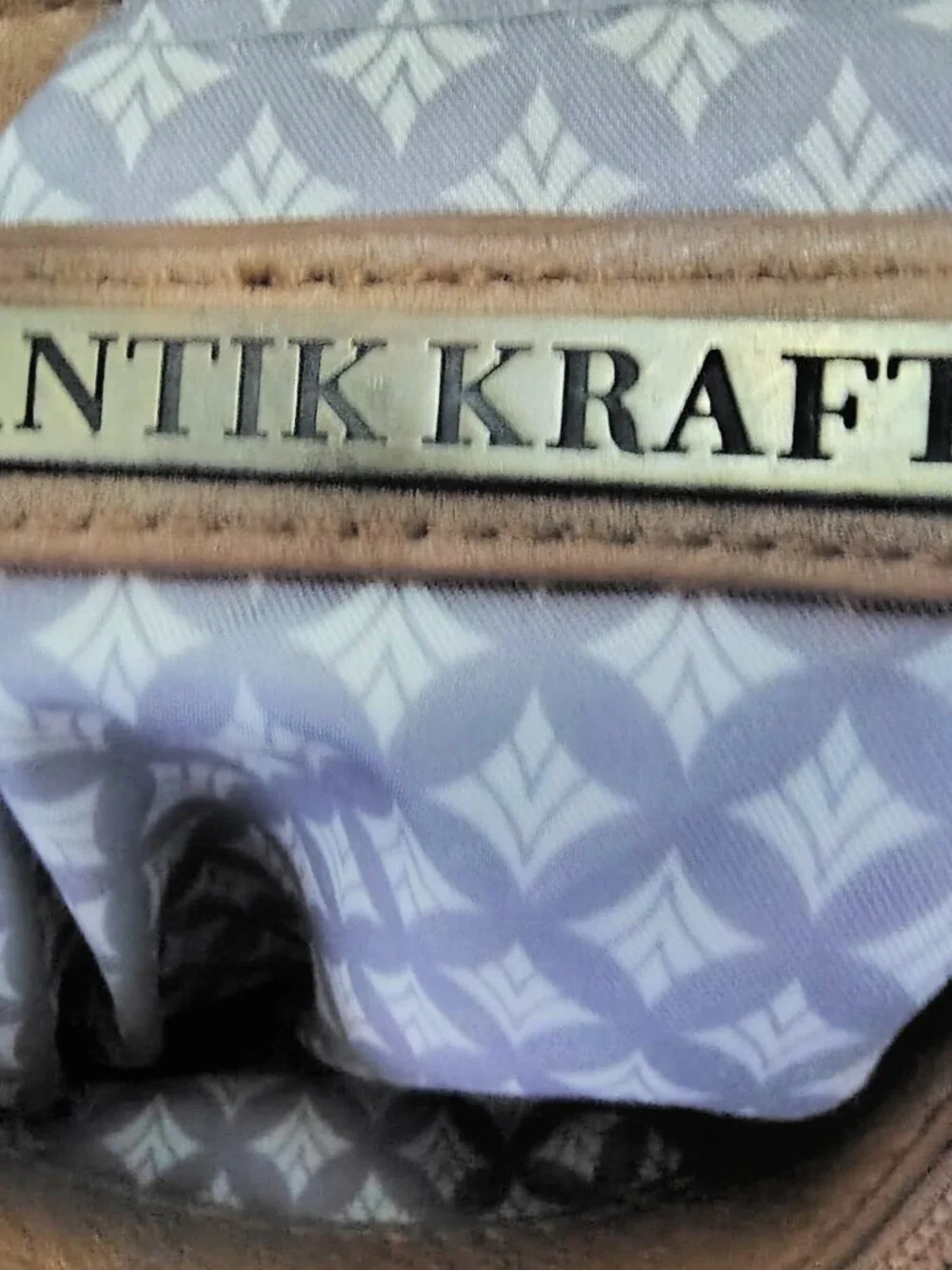 Antik Kraft Tan Satchel Crossbody Bag Whipstitch Convertible Tote